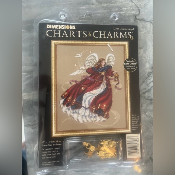 Dimensions Guiding Angel #72303 Charts And Charms Cross Stitch 1996 - Picture 1 of 4